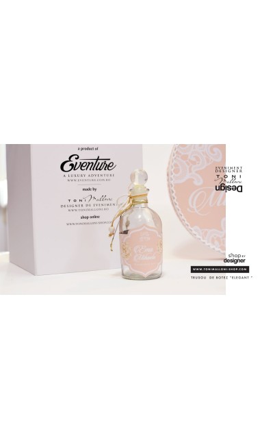 Trusou de botez clasic brodat cumotive dantela in culoarea piersicii, Elegant Peach 20